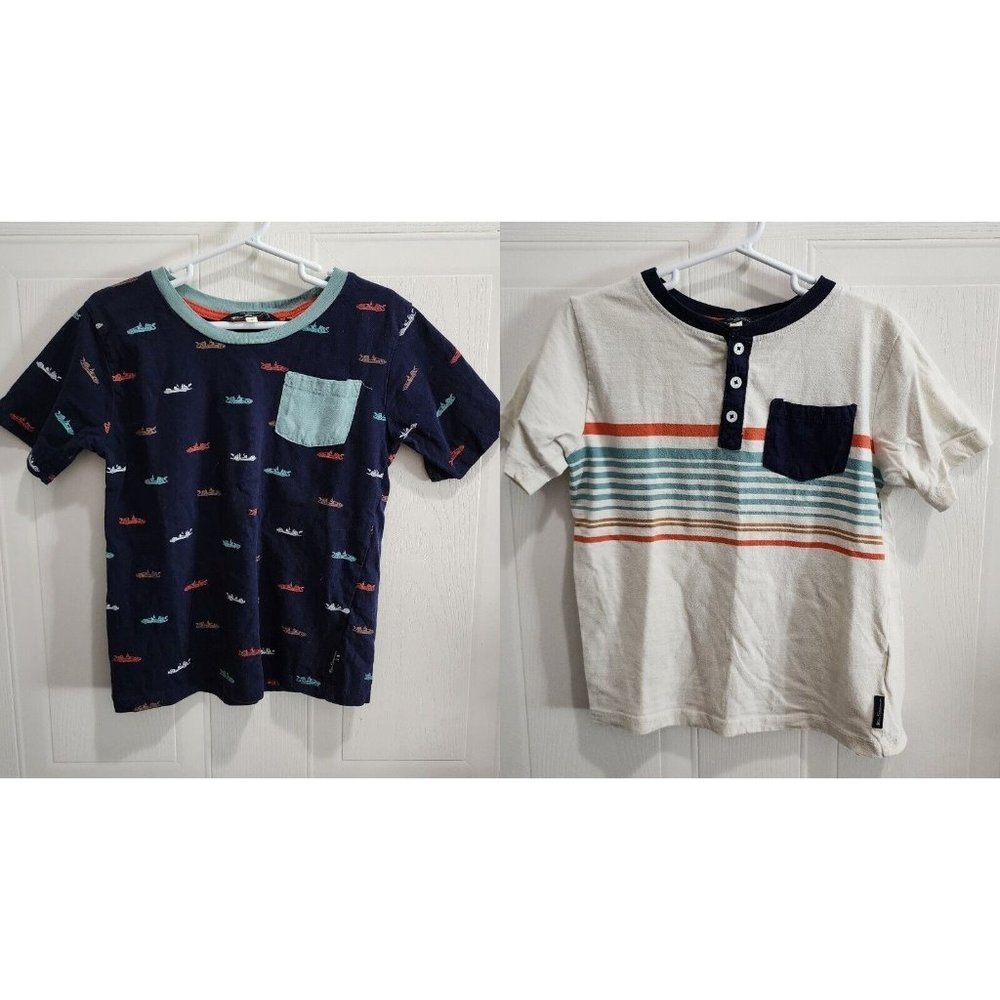 Lot of 2 Ben Sherman Kids Short Sleeve‎ Tee Shirts Boys Size 6 - Striped, Cars